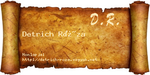 Detrich Róza névjegykártya